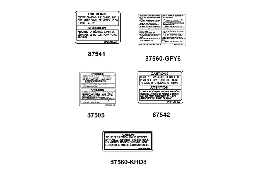 F23 Caution Label parts diagram