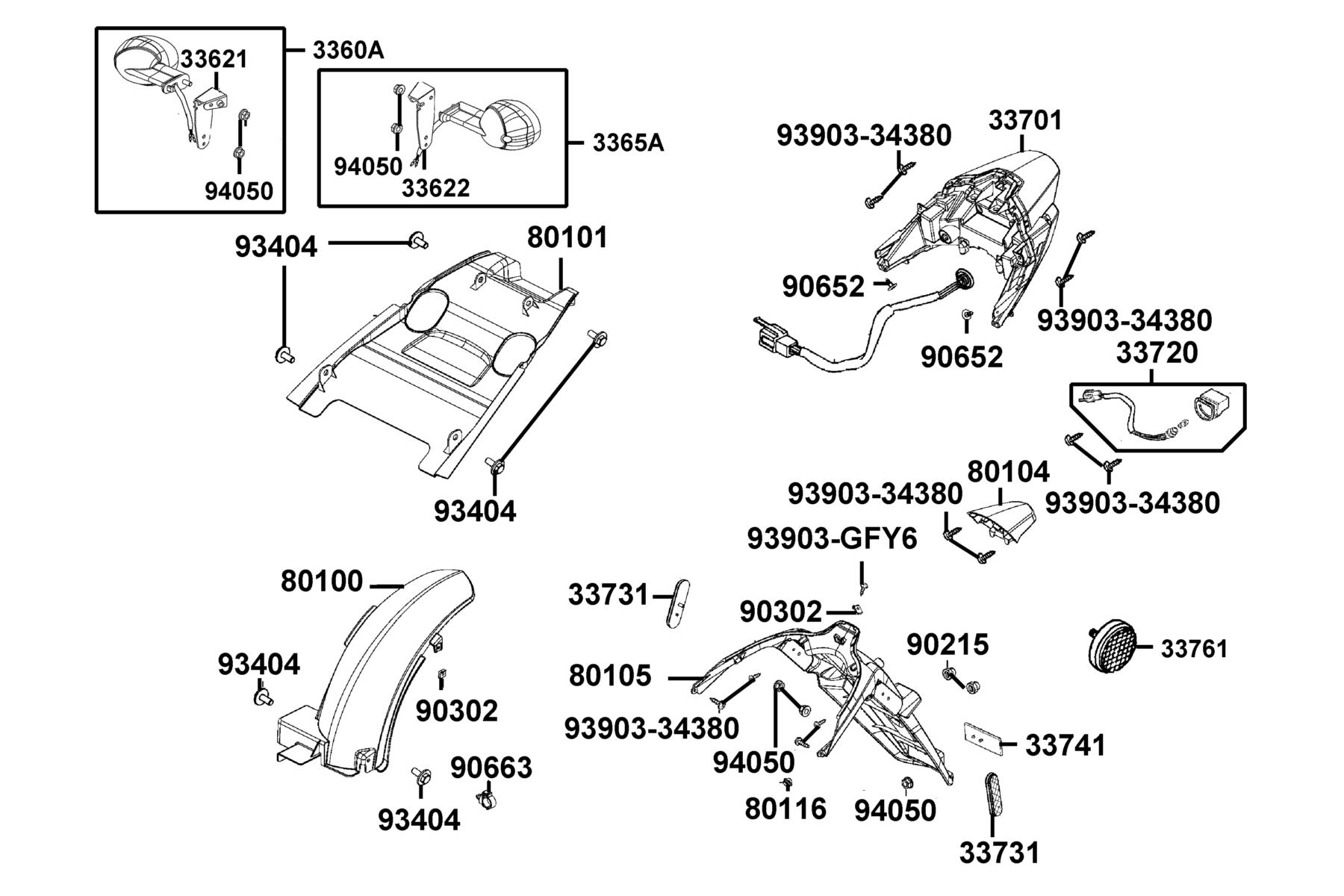 New People S 150(2020~ Tail Light parts diagram