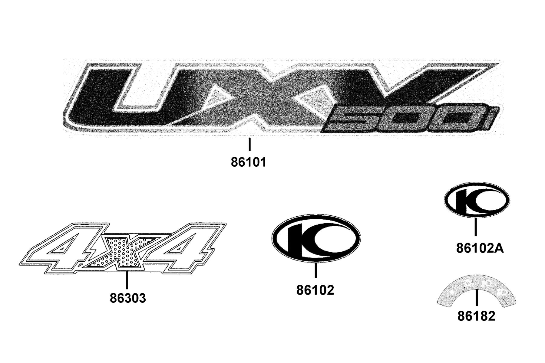 UXV 500i (2016~) Emblem ● Stripe parts diagram