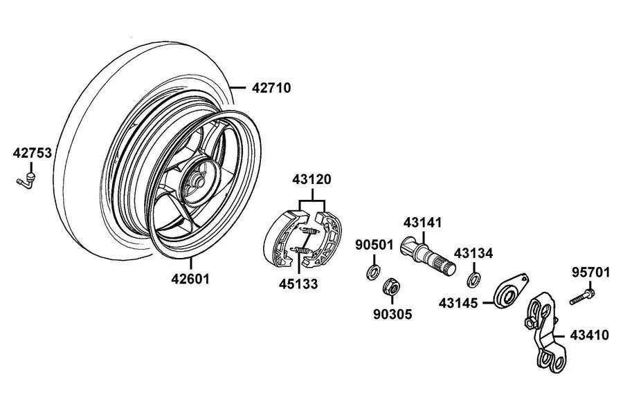 F08 Rear Wheel parts diagram