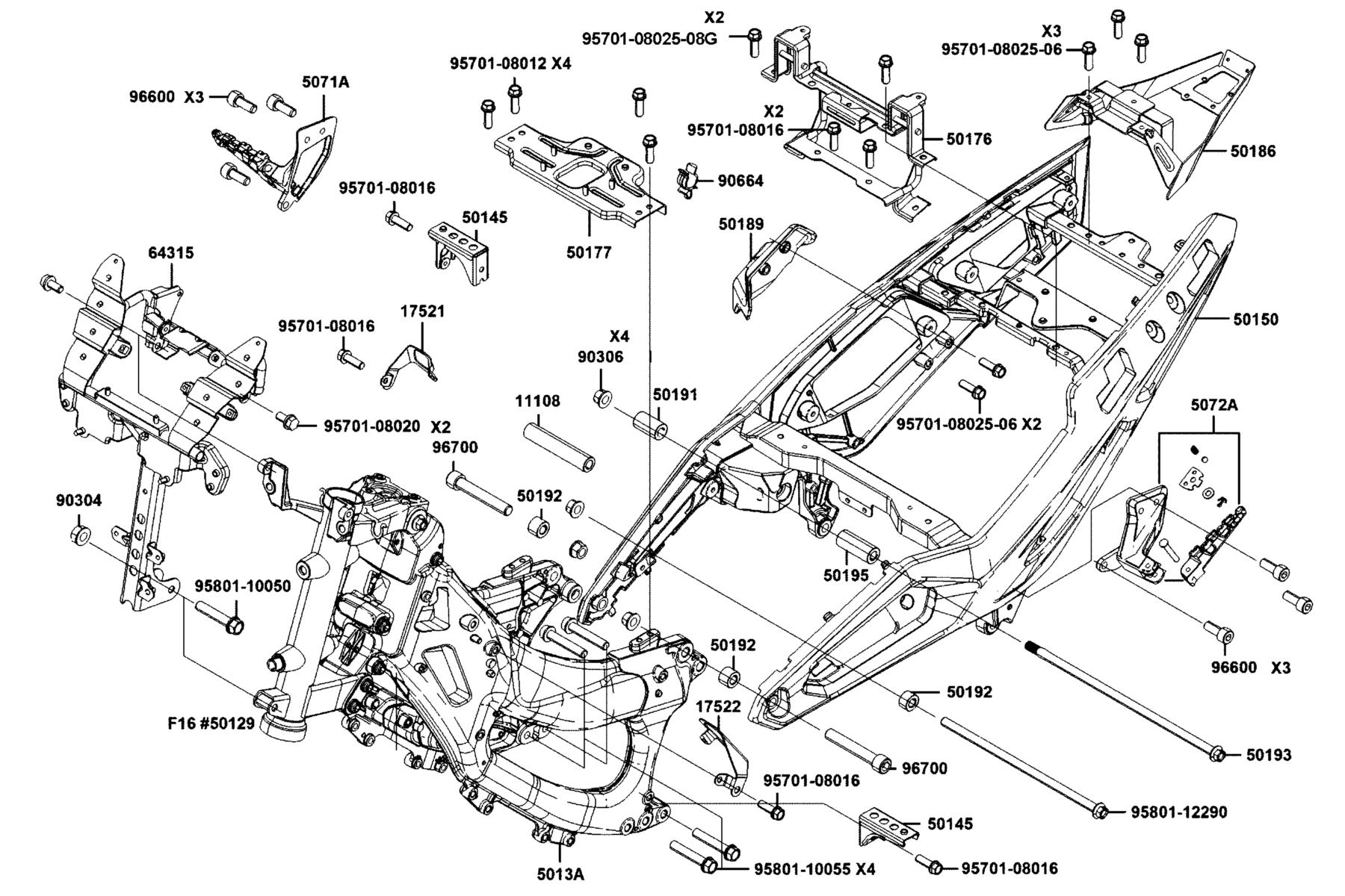 CV3 Frame Body parts diagram