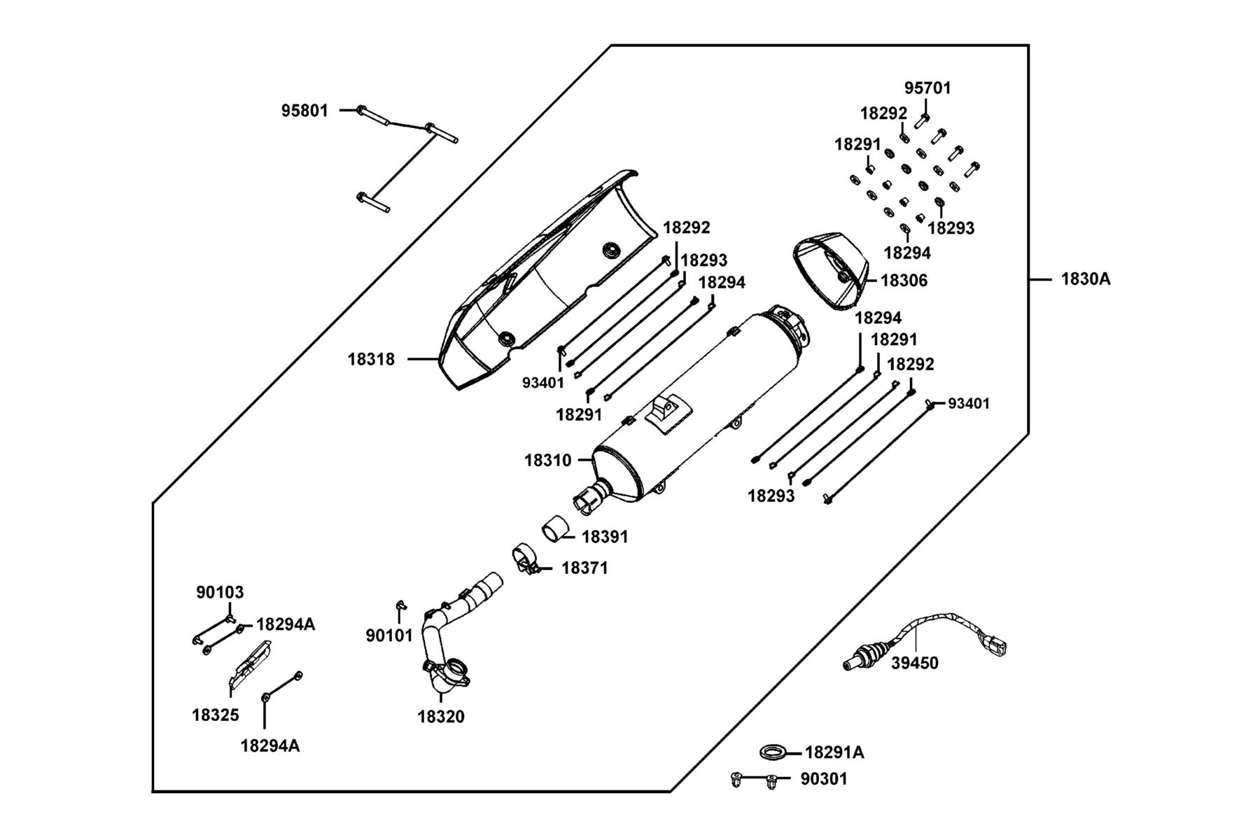 PEOPLE GTi 300 (2016~) Exhaust Muffler parts diagram
