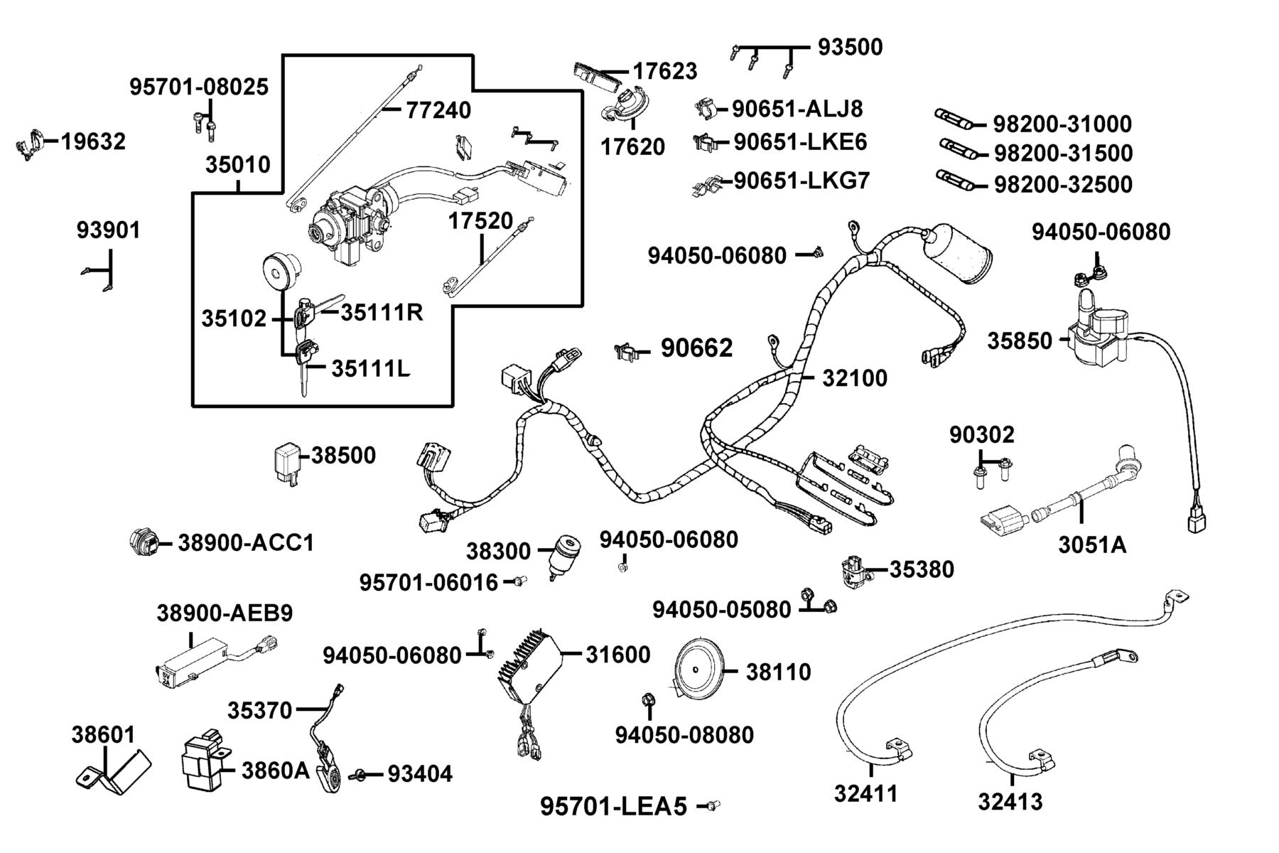 New People S 150(2023) Wire Harness parts diagram