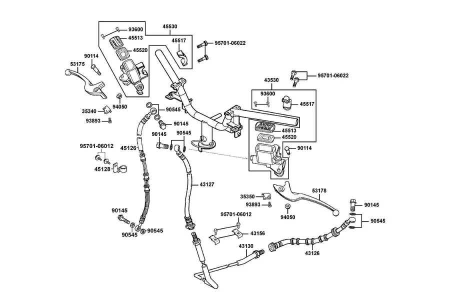 F04 Brake Master and Cylinder parts diagram