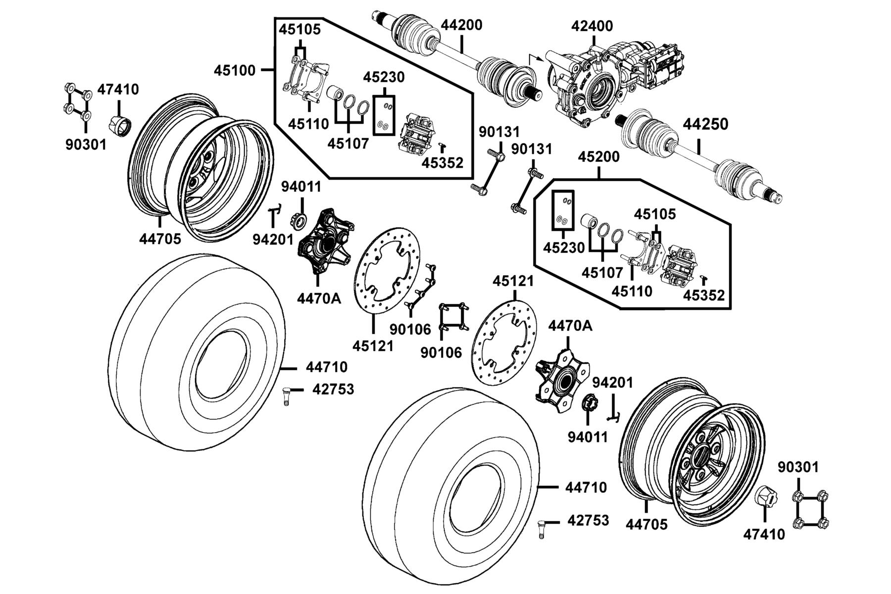 MXU 450i (2024) Front Wheel parts diagram