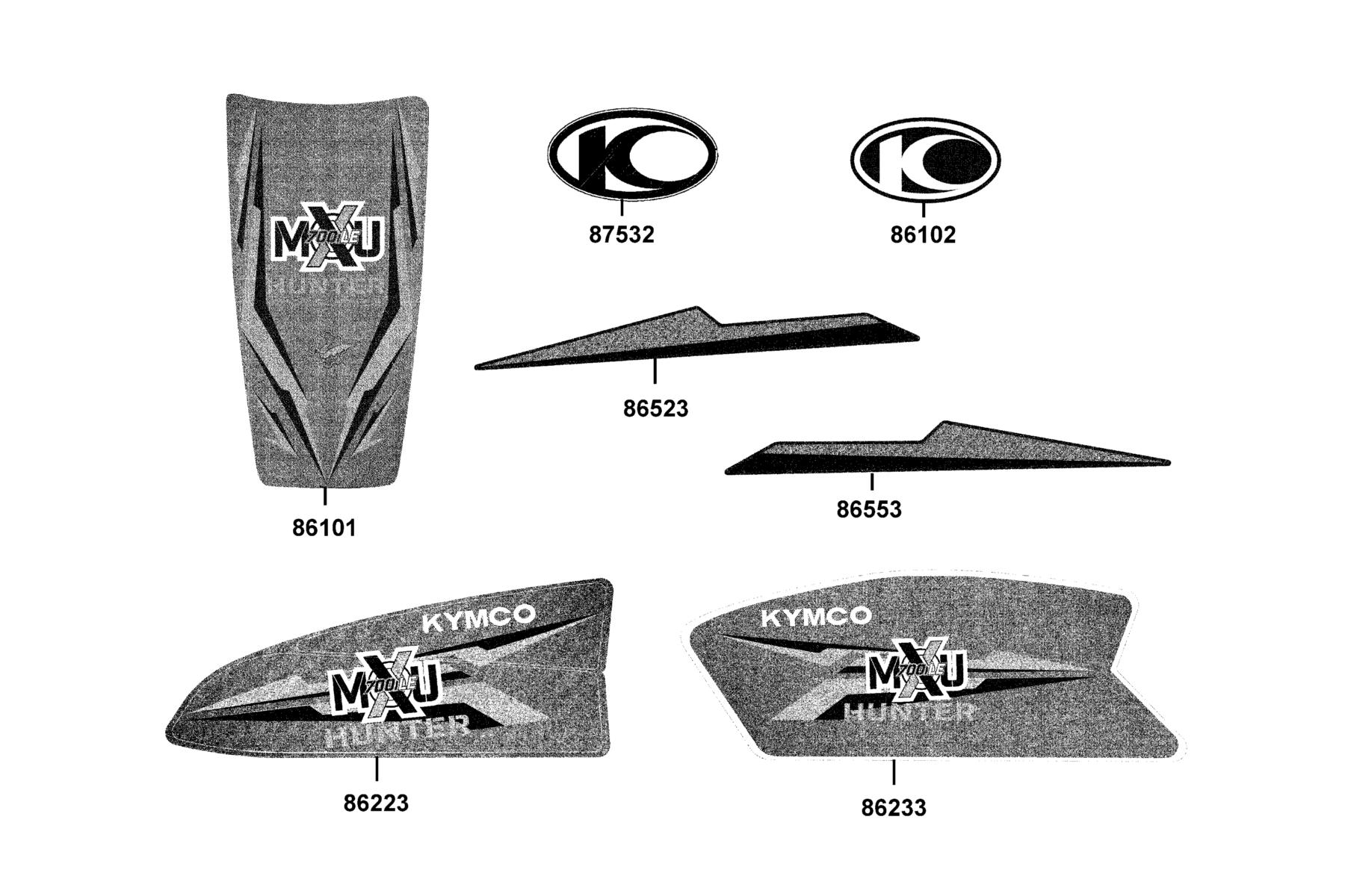 MXU Hunter 700i(2018) Emblem●Stripe parts diagram