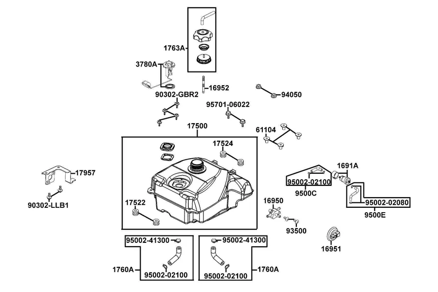 F10 Fuel Tank parts diagram