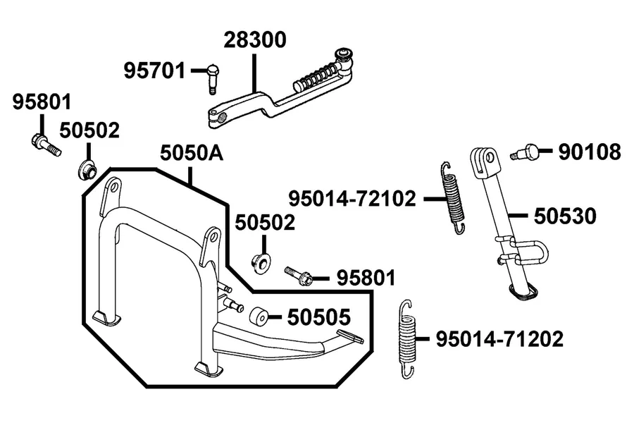F15 Stand and Kick Starter Arm parts diagram