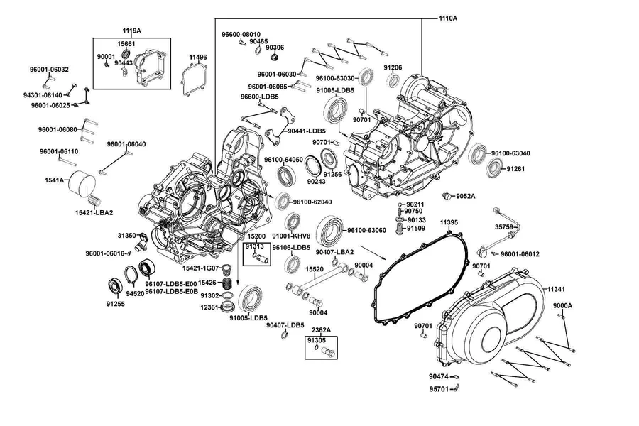 E01 Crank Case parts diagram
