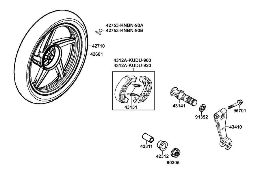F08 Rear Wheel parts diagram