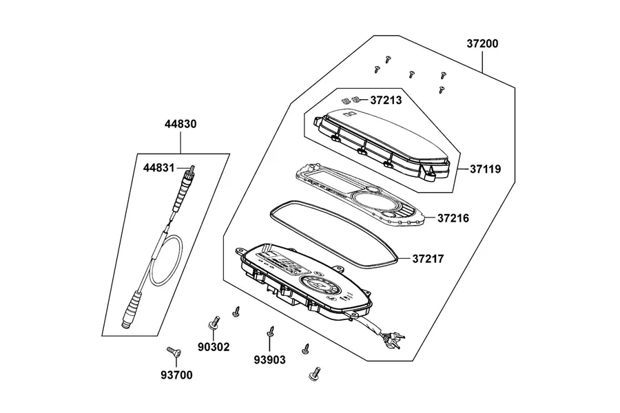 F02 Speedometer parts diagram