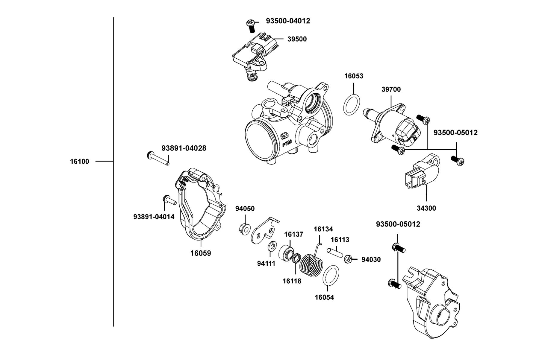 UXV 700i TURF (2016~) THROTTLE BODY, ASSY. parts diagram