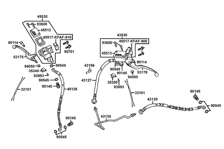 F04 Brake Master Cylinder parts diagram