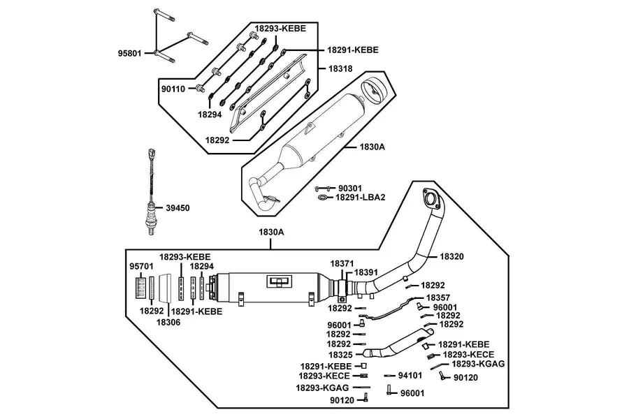 F14 Exhaust Muffler parts diagram