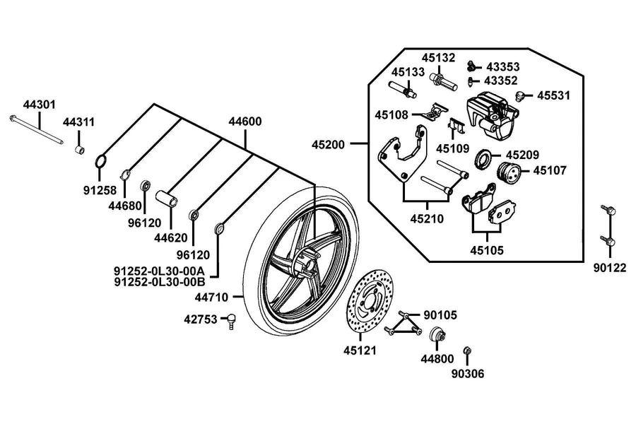 F07 Front Wheel parts diagram