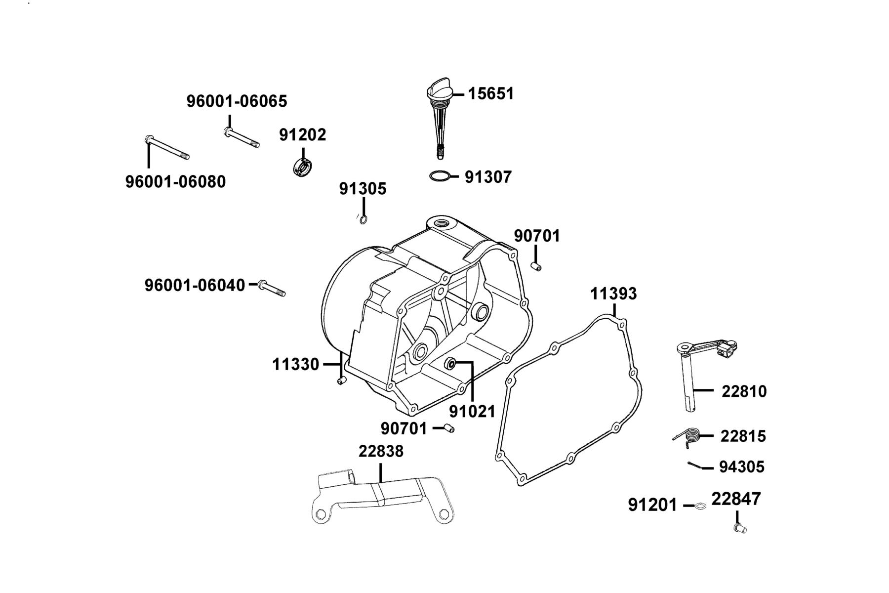 K-PIPE 125(2021) Crankcase Right Cover parts diagram