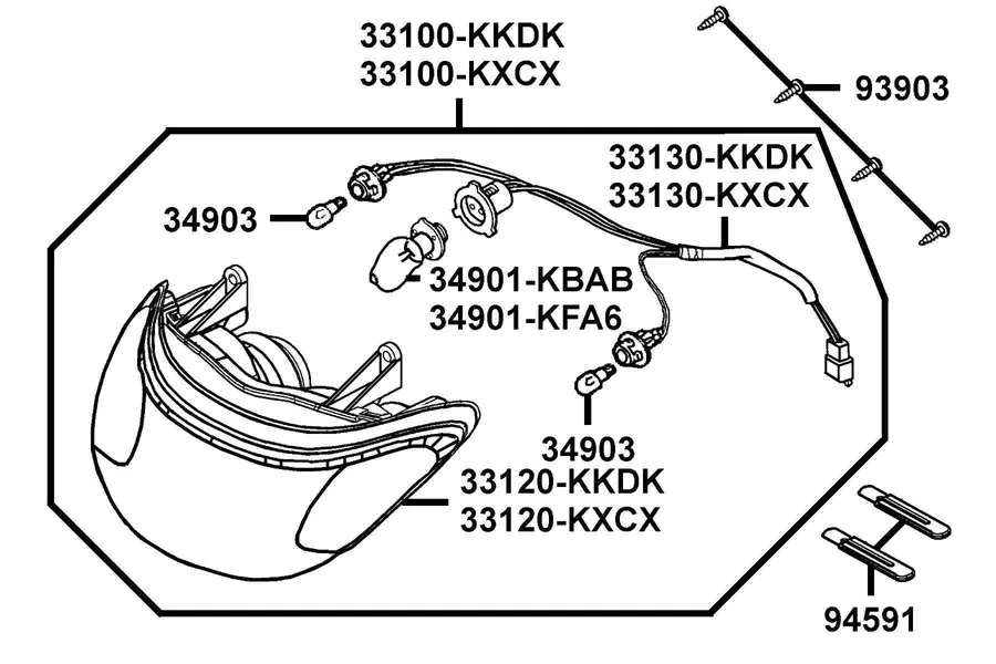 F01 Head Light parts diagram