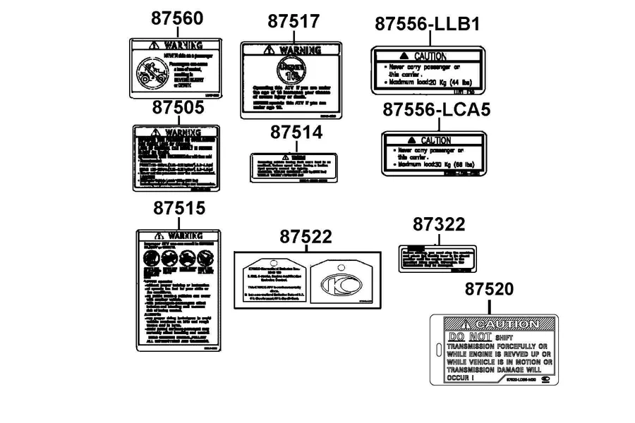 F25 Caution Label parts diagram