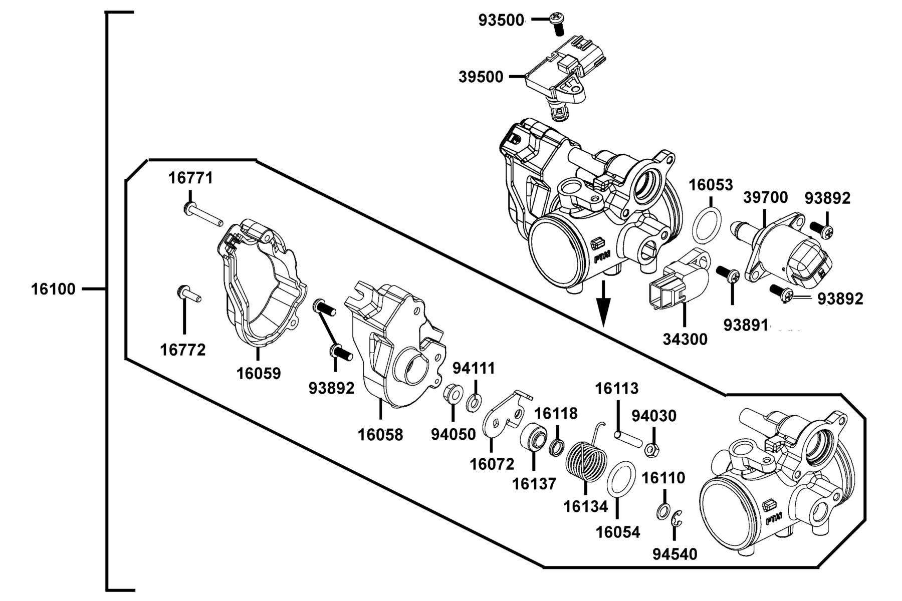 UXV 450i(2020) Throttle Body Assy parts diagram