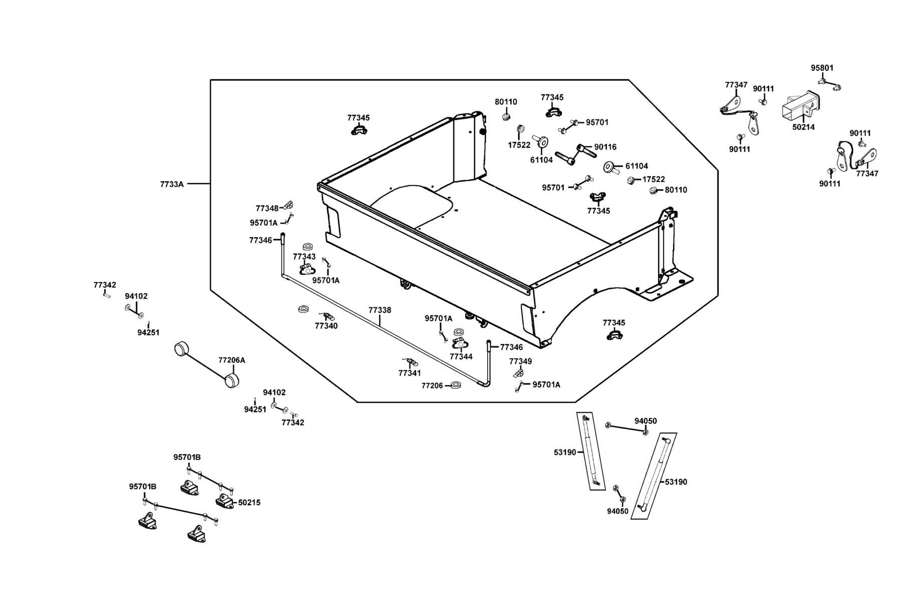 UXV 700i 2023MY Carrier Luggage parts diagram