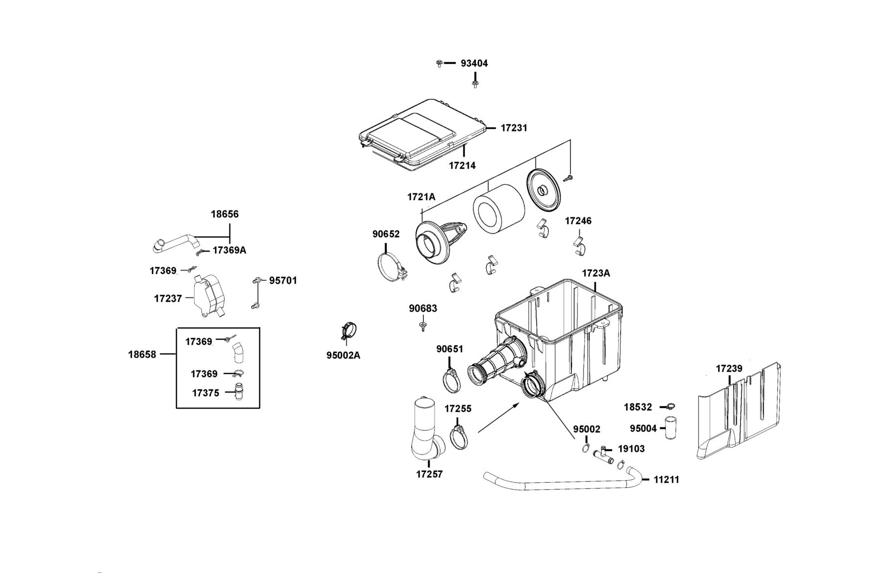 MXU 270i EURO (2023MY) Air Cleaner parts diagram