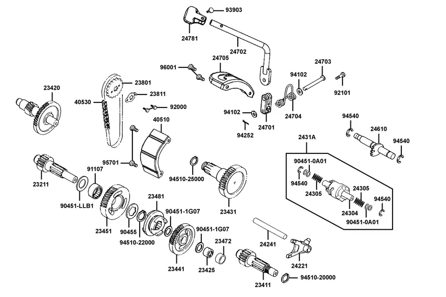 E08 Transmission parts diagram