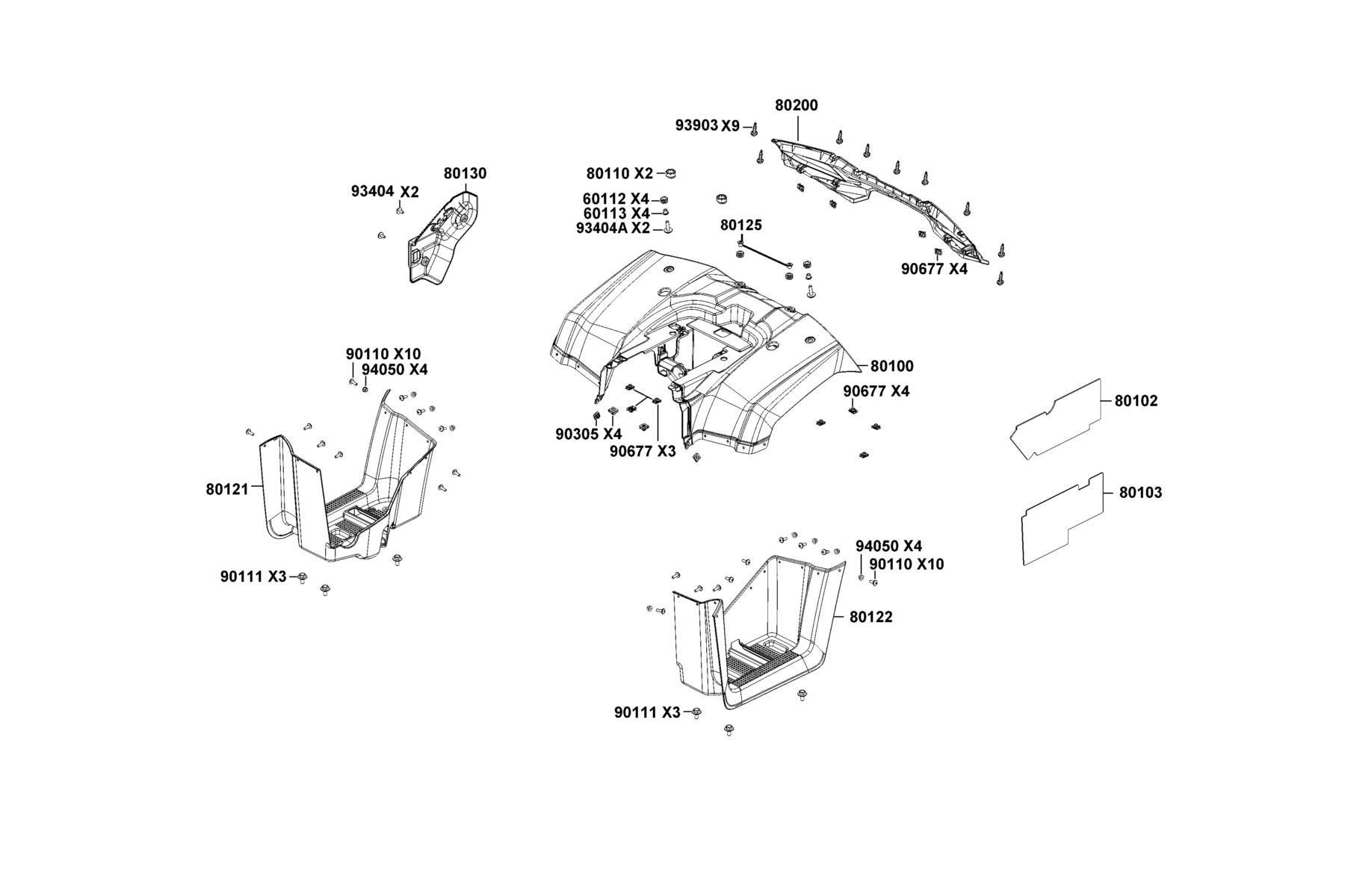MXU 270i EURO (2023MY) Fender Rear parts diagram