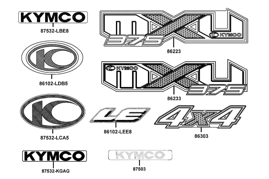 F24 Emblem and Stripe parts diagram