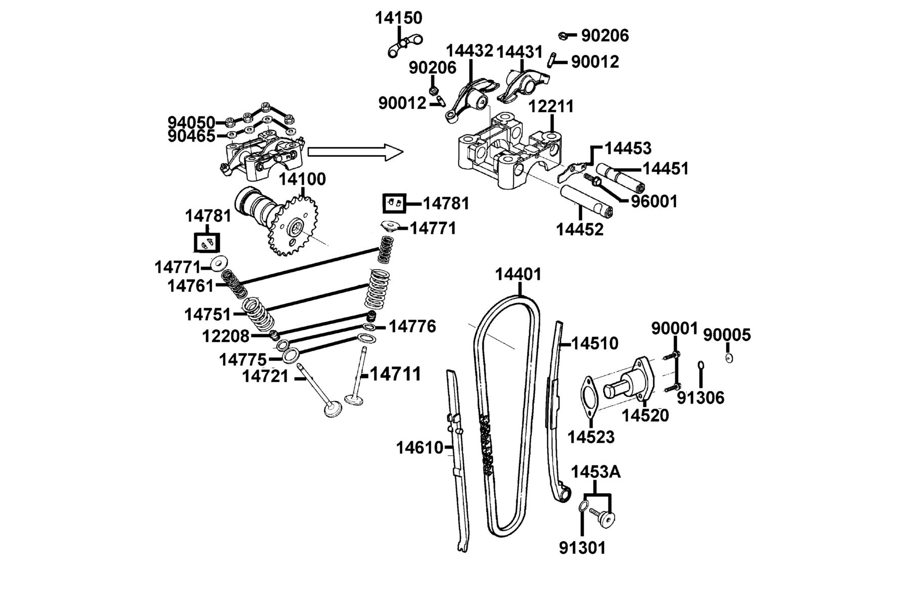 MXU 150X(2020) Valve parts diagram