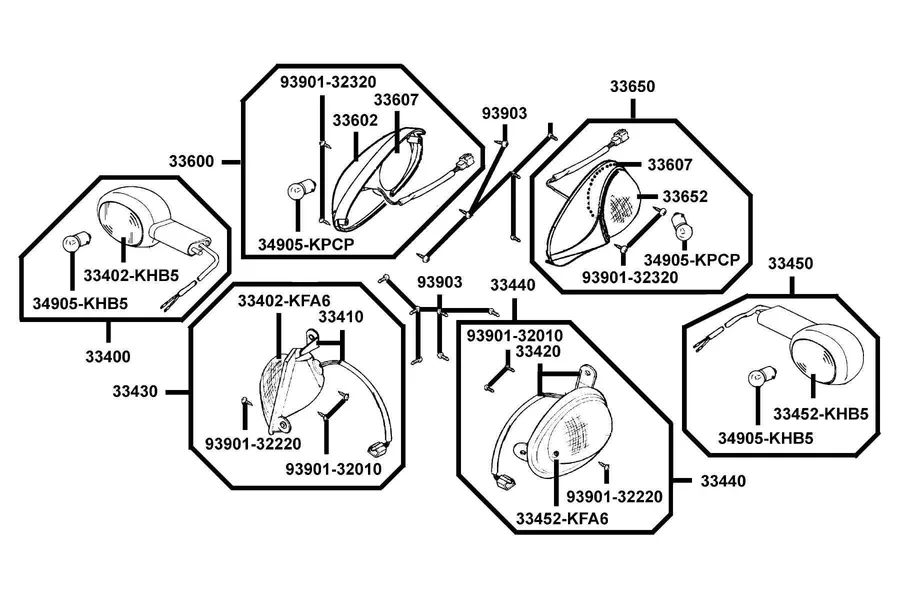 F17 Front Winker and Rear Winker parts diagram