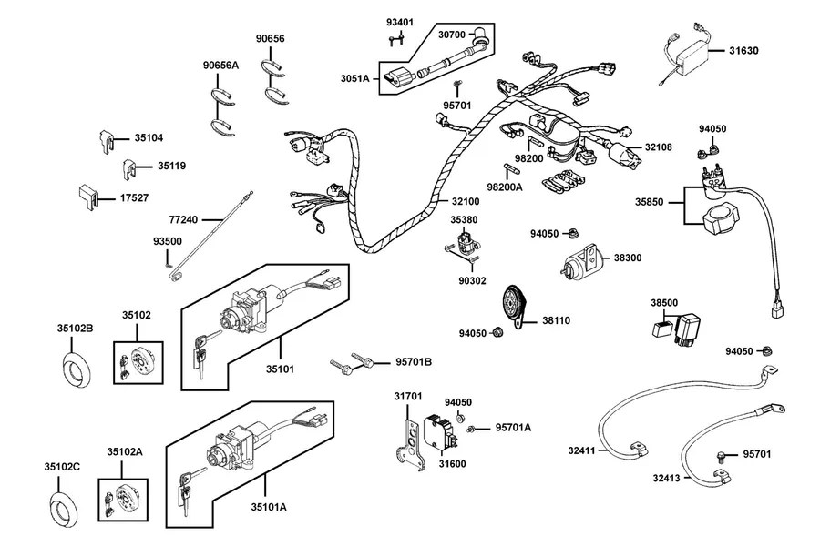 F19 Wire Harness parts diagram
