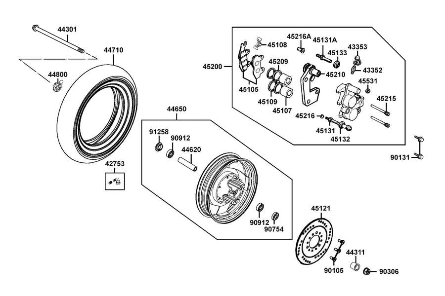 F07 Front Wheel parts diagram