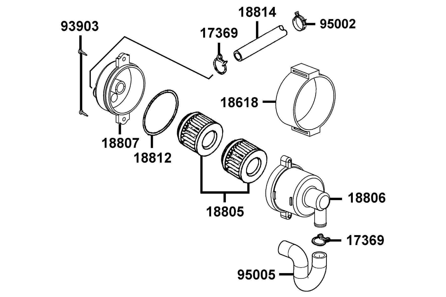 KYMCO XCITING R250i (2009-2010) Air Cleaner Two parts diagram