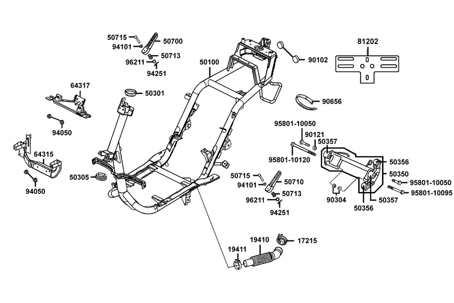 F21 Frame Body parts diagram