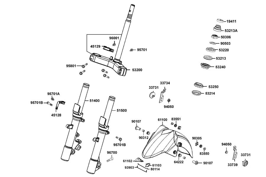 F06 Stem Steering parts diagram