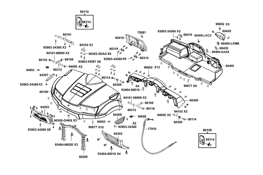 F03 Fender Fr parts diagram