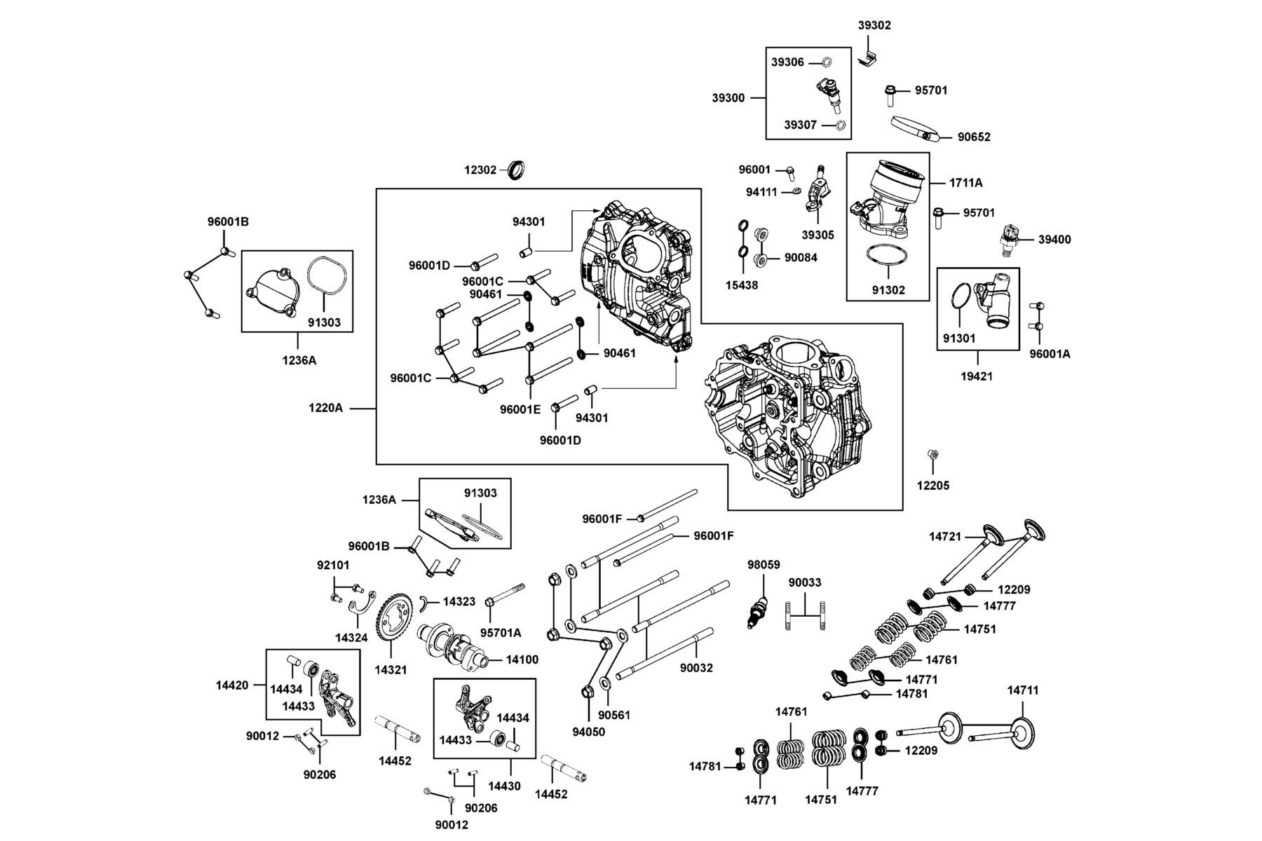 MXU Hunter 700i(2018) Cylinder Head Cover ● Cylinder Head parts diagram