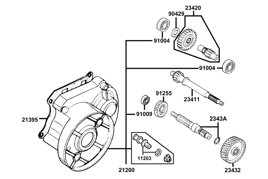 E08 Transmission parts diagram