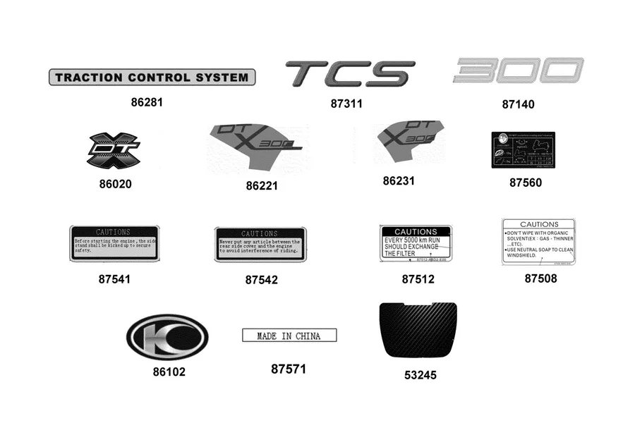 F23 Emblem and Stripe parts diagram
