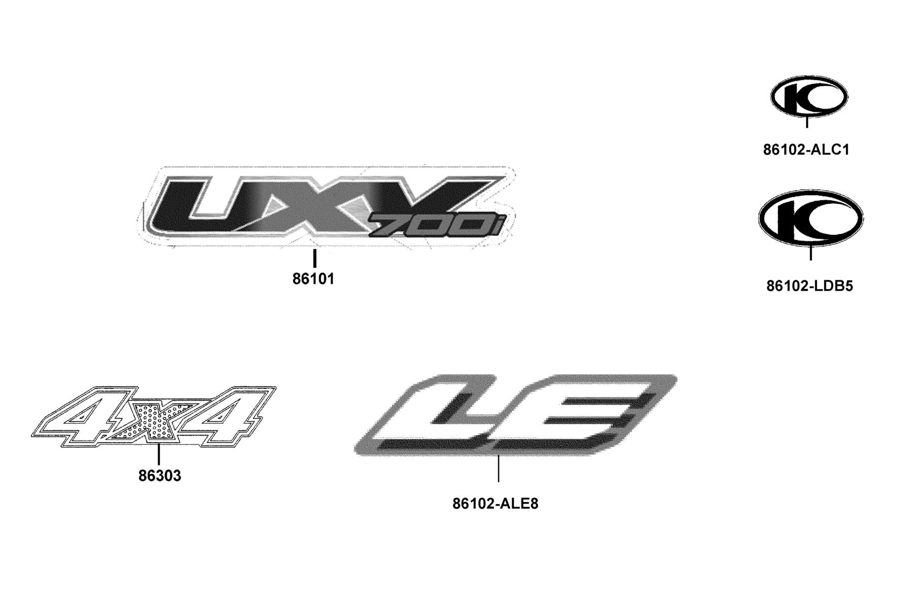 UXV 700i LE (2016~) Emblem ● Stripe parts diagram