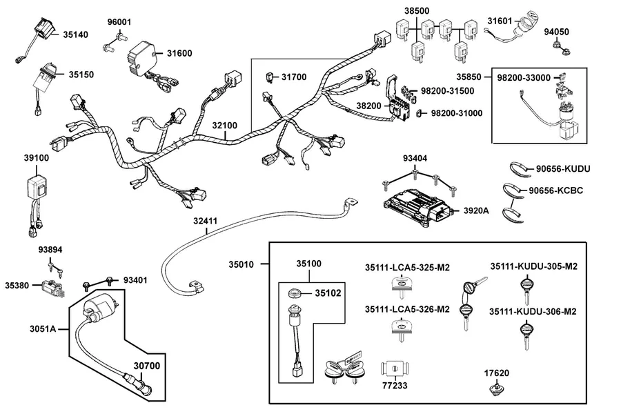 F20 Harness Wire parts diagram