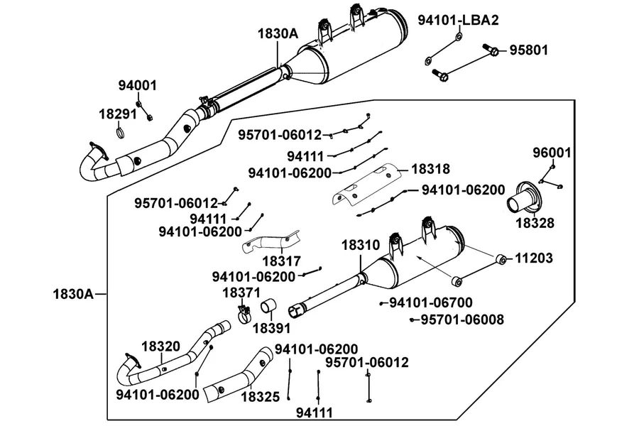 F14 Exhaust Muffler parts diagram