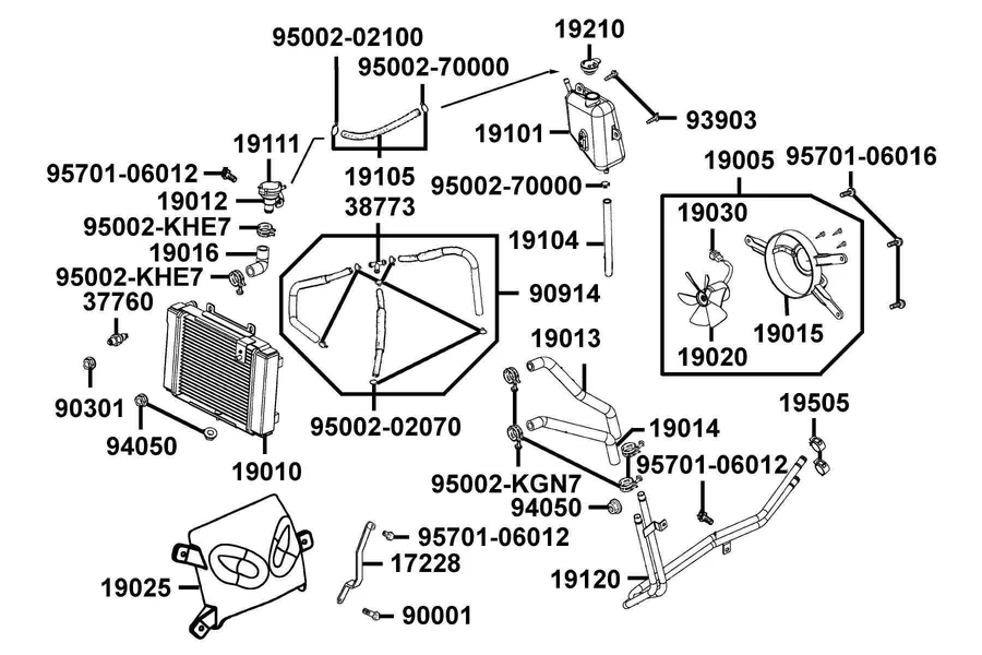 F21 Radiator parts diagram