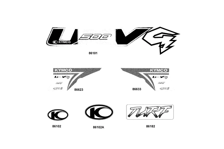 F25 Emblem and Stripe parts diagram
