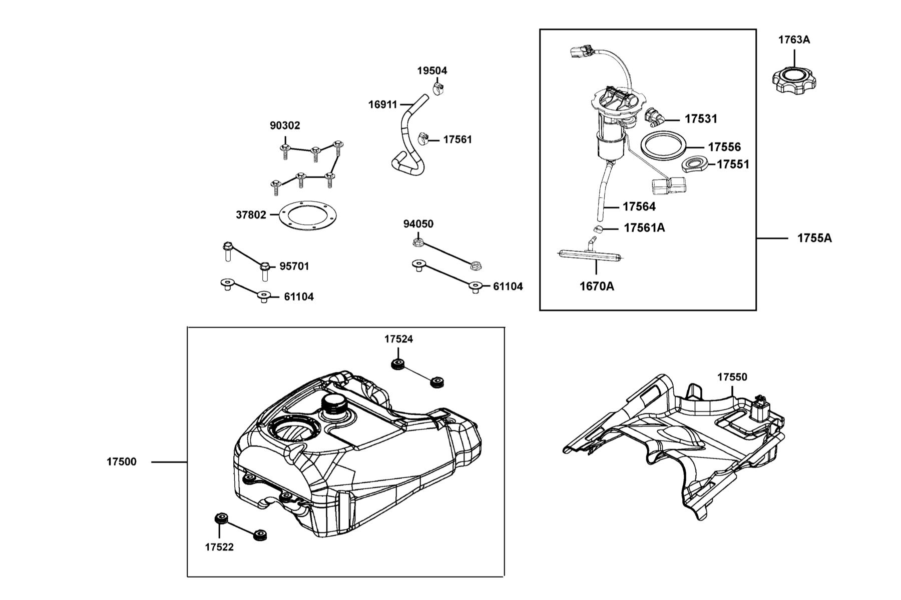 MXU 700i EPS (2017~) Fuel Tank parts diagram