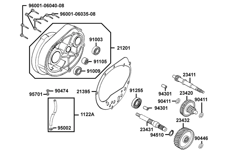 E05 Transmission parts diagram