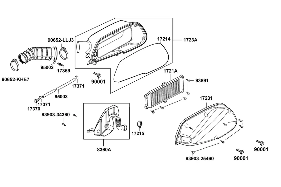 F14 Air Cleaner parts diagram