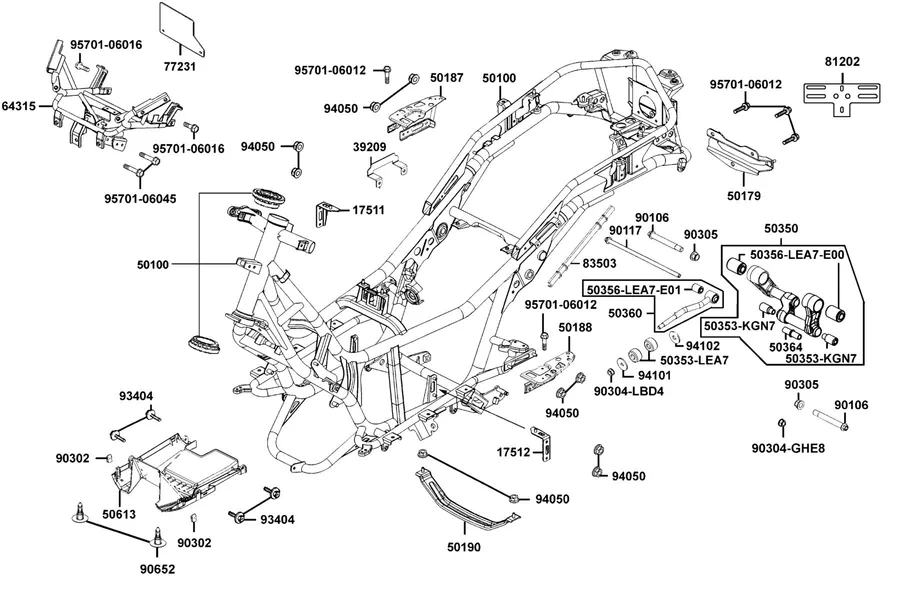 F19 Frame Body parts diagram