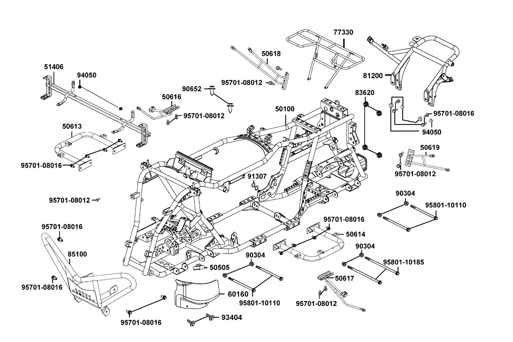 MAXXER 450i (2021) Frame Body parts diagram