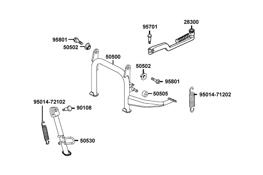 F15 Stand and Kick Starter Arm parts diagram